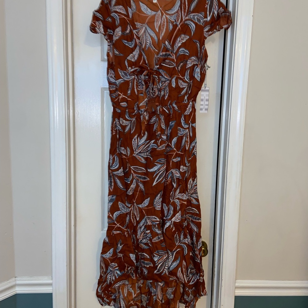 Bailey Blue Rust and White High Low Dress